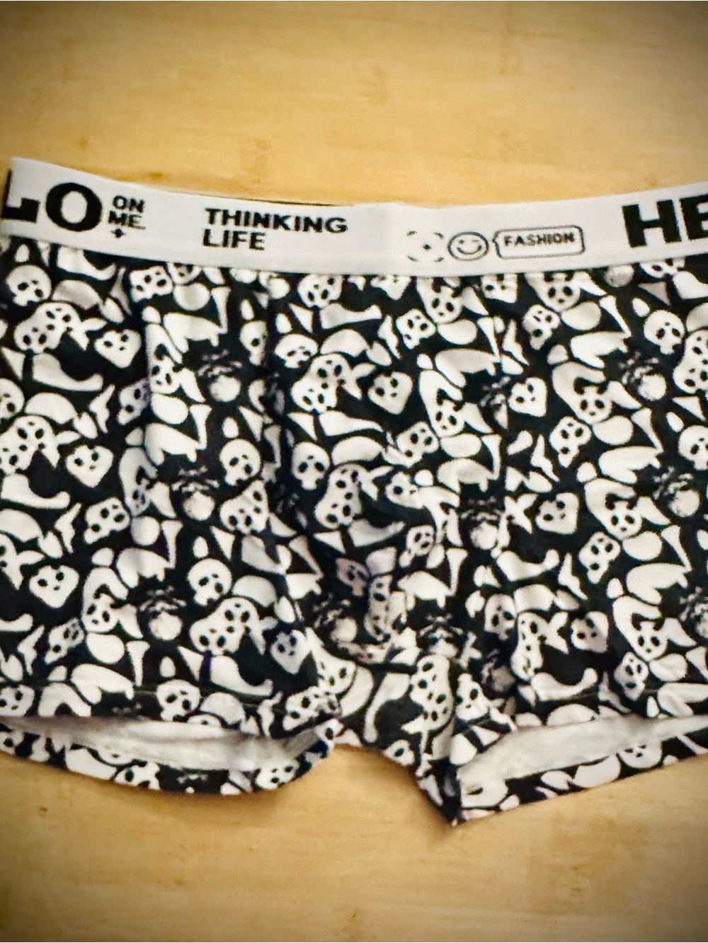 Black & White Skull Print Men's Boxer Briefs
